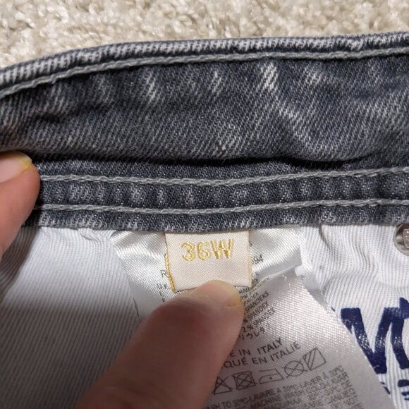 DIESEL Krooley Men Gray Jeans 36 x 30 Relaxed Straight Fit Distressed Light Wash - Picture 8 of 15